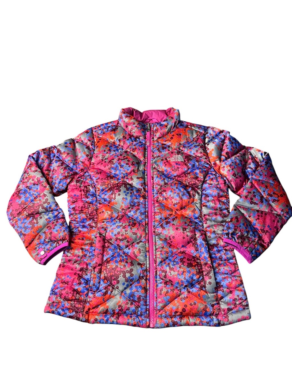 The North Face Bright Pink Girls' Quilted Puffer Ski Jacket Size 14-16